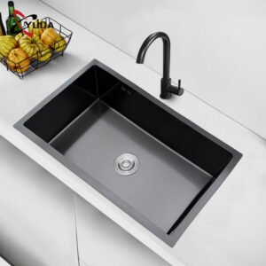 Nano Black Kitchen Sinks SUS Stainless Steel Home Single Bowl Rectangular Sinks